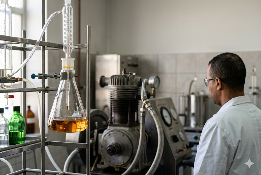 Illustration éditoriale : Essais carburants : octane, soufre, distillation, quels équipements ? | PRELAB