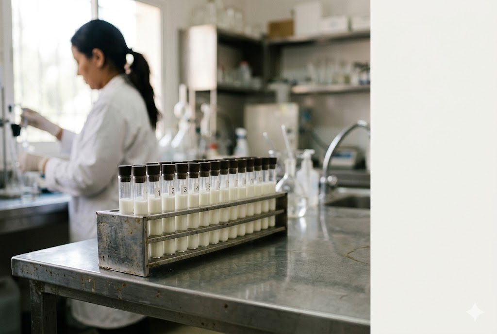 Illustration éditoriale : Résidus antibiotiques dans le lait : méthodes de dépistage vs confirmation | PRELAB